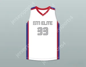 Niestandardowy numer menu młodzież/dzieci tacko jesień 33 Każdy 1 Naucz 1 elitarne Aau White Basketball Jersey 2 Top Sched S-6xl