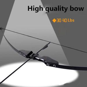 Arrow de alta qualidade Black Recurve Bow 30/40 IBS e Wooden Recurve Bow Archery Bow Shooting Game de caça esportiva ao ar livre Practice