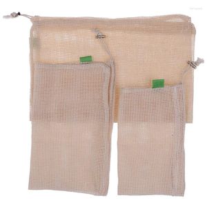 Saco de malha de tração de 3pcs/conjunto de traços de tração 3sizes de produtos de produção reutilizáveis ecológicos