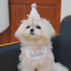 Hundkläder födelsedagshatt husdjur bib katt båge slips dekoration party tillbehör för små hundar