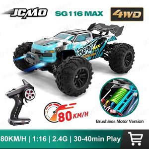 Electric/RC Car Zll SG116 MAX RC CAR Brushless 4WD RC CAR 80KM/H Professional Racing Car 2.4G High Speed ​​Off-Road Drift Cars Remote Control Toys 240424