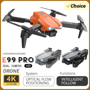 DRONES PRO E99 RC DRONE FOCKABLE 4K HD Dual Camera Aerial Photography Quadcopter Optical Flow Positioning Altitude Hold Drone Toys Gift
