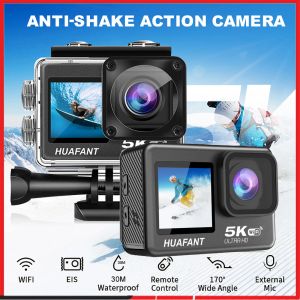 Câmeras 2024New G9Pro+ Câmera de ação 5K 4K60FPS 48MP 2.0 Touch LCD EIS Tela Dual Wi -Fi 170D Impervenção a água 30m 4x Zoom Go Sports Pro Camera Pro Sports Pro Camera