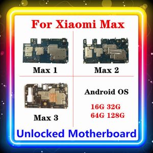 Antena para xiaomi mi max 1 2 3 placa -mãe placa limpa Original Substituída PrainBoard com chips full lógica Android OS 16G/32G/64G/128G