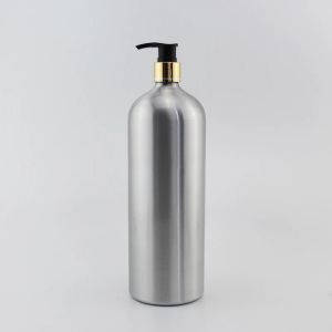 Flaskor 1000 ml tomma aluminiumflaskor med lotion grädde pump metallbehållare oljeflaskkosmetika behållare 1l flytande tvål dispenser