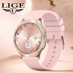 Lige New Smart Digital Watch Bluetooth Bluetooth Womenwatch Designer Psyiologic Function Sports Fitness Dial Dial Smartwatch Ladies Pin Buckle Watch