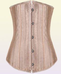 XXS XS Underbust Bustier Corset Women Dress Slimming Waist Trainer 26 Steel Bone Wedding Body Shaper Lace Up Cincher Girdle Belt T5116368