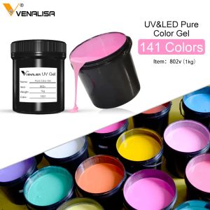 Gel 1kg venalisa gel tinta uv cor pura colorido em gel glitter glitter gel color pinting gel 1000g garrafa