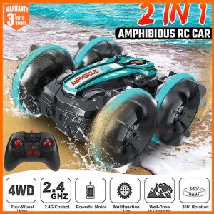 Cars 2.4G Amphibious RC Car Remote Control Stunt Car Vehicle Doublesided Flip Driving Drift Rc Cars Toys for Boys Children's Gift