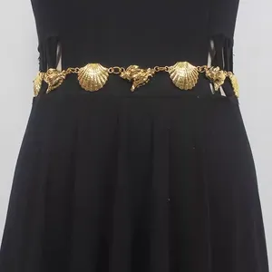 Bälten Kvinnor Runway Fashion Gold Silver Chain Cummerbunds Female Dress Corsets Waistband Decoration Narge Belt R491