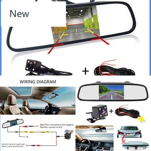 New 4.3" LCD Car Parking Rearview Mirror Monitor 2 Video Input for Rear View LED Night Vision Reverse Auto Camera