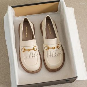 Sapatos casuais cocôs de estilo britânico feminino plataforma retro slip-on de fundo macio de baixo salto baixo