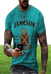 Men039s Tshirts Rua de verão Jameson Irish Sirm Sirm Fashion Moda Short Tees Male 3D Impresso Tops Oversize Tops Pullover gráfico T2831559