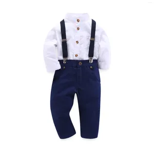 Clothing Sets Baby Toddler Boy Formal Gentleman Suits Dress Shirt Suspender Pants Dressy Outfit Suit Ring Bearer Boys