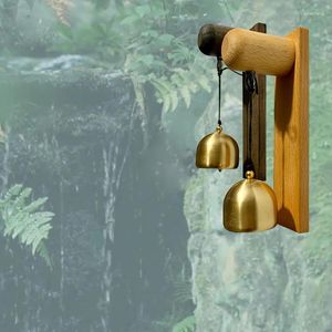 Decorative Figurines 1pcs Creative Modern Wooden Wind Chimes Metal Bell Retro Japanese Door Decor Pendant Handmade El Hanging Ornament Gift