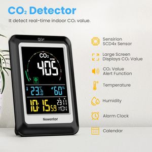 Entor 5 في 1 جودة الهواء شاشة متعددة الوظائف في الوقت الحقيقي Dectect Carbon Dioxide Meter Digital Digital Sensor 240423