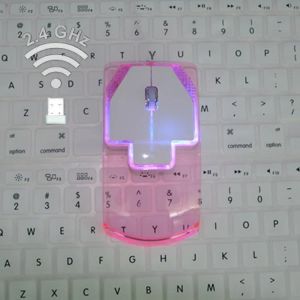 Möss 2.4G Bluetooth Wireless Mouse Office Business Transparent Colorful Light Ergonomic Mouse Fashion Mute 1000 DPI för PC -bärbar dator
