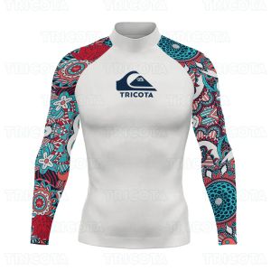 Kostymer vakt surf surfing skjortor män utslag vakt surfing dykning kostymer badkläder långärmad simtoppar uv simning tight surf t shirt