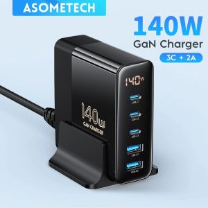 Chargers 140W Gan Şarj Cihazı Tip C PPS Samsung S22 S21 Ultra 5 için Hızlı Şarj 1 PD QC USB C Dizüstü bilgisayar için hızlı şarj cihazı iPhone 14 13 Pro