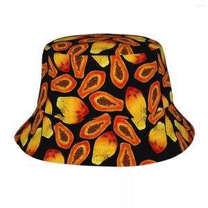 Berets Papaya Bucket Hat Spring Sweet Fruits Fashion Fasherman Hats для унисекс мягкие склад