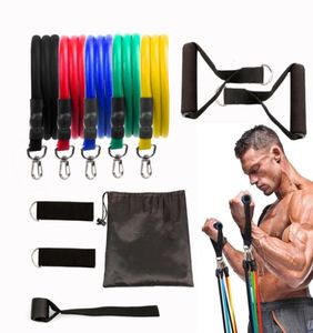 Test Pull Rope 11 PCS Set Fitnessövningar Motstånd Band Latex Tubes Pedal Excerciser Body Training Workout Elastic Yoga BA1547805