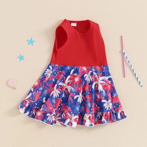 Girl Dresses 4th Of July Toddler Outfit Firework Summer Clothes Sleeveless Fourth Dress For Girls