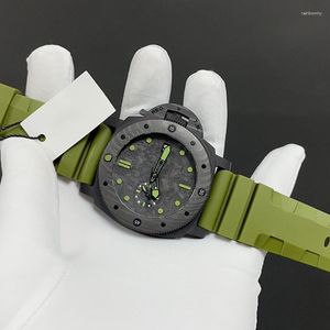 Relógios de pulso Designer de moda de 44 mm tendência de movimento mecânico automático de enrolamento Retro Green Watch