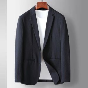 Костюмы 5342rmen в Делую шерсть Серый костюм легкий дышащий полосатый профессиональный костюм