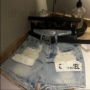 Women's Shorts designer brand High Quality of Original Standard Summer Vacation Two-piece Jeans with Distressed Design, Fashionable and Versatile Comfortable OQX0