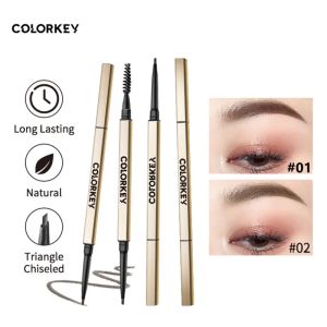 Förbättrare ColorKey Eyebrow Pencil Pen Dualed Triangle Brows Liner Definition med Brush Longlasting Waterproof Natural Eye Makeup