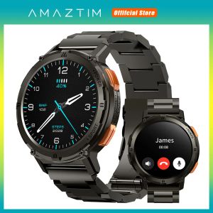 Zegarki Oryginalne Amaztim Tank T2 Ultra Smart Watch for Men Aod Aod Amoleed Watches Bluetooth Call 5atm Waterproof Fitness Smart Watches Mężczyzna