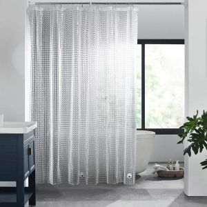 Curtains 3D PEVA Transparent Plastic Shower Curtain Waterproof Mold Resistant and Easy To Clean Lining Suitable for Bathroom Decoration