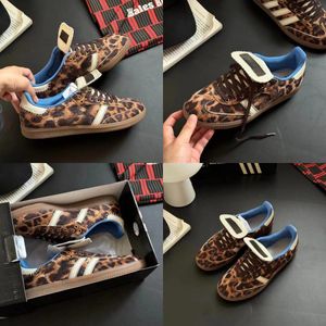 2024 Projektant Leopard Print Wales Bonner Mężczyźni kobiety swobodne buty Sneakers Buty Vintage Trainer Non-Slip Outolle Modna klasyczna czarna biała rozmiar 36-45 OG