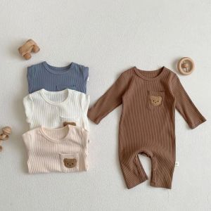 Pullover 2023 Winter Herbstmädchen Strampler Neugeborenes Kind Baby Jungen Strickkleidung warmer langärmer süßer Bären Jumpsuit Weiche Kleidung für 036m