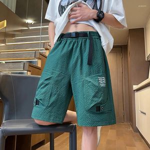 メンズショーツ韓国のルーズヤングスタイルの膝パンツ夏のストレートファッションスプレッチスプレッチ衣類オールマッチの弾性カジュアル