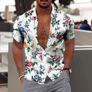 Herren Hawaiian Hemd Kokosnussbaumhemden für Männer 3D -bedruckte Kurzarm -Mode Harajuku glatte formelle Bluse Vintage Camisa 240419