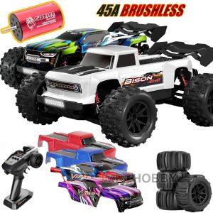 Bil 1/16 RTR Brushless Fast RC Cars för vuxna 4WD 2,4 GHz hög hastighet utanför vägfordonet med dubbelskalhjuls fjärrkontrollbil