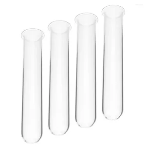 Vasos 4pcs Flores hidropônicas Tubo de vidro Propagação transparente vaso de terrário de plantas pequenas