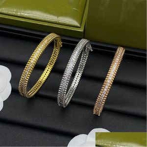 Манжета 2024 бренд Clover Bracelet Fashion Luxury FL Diamond Crystal Классическая дизайнерская пара для женских ювелирных изделий для доставки браслетов DHF02