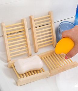 Natural Bamboo Trays Whole Wooden Soap Dish Wooden Soap Tray Holder Rack Plate Box Container for Bath Shower Bathroom GB16357997445