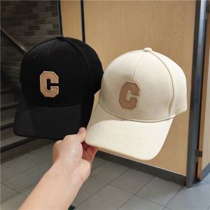Softball basit harf C İşlemeli Beyzbol Kapağı Erkekler için Kadınlar Düz Renk Ayarlanabilir Güneş Şapkası Unisex Rahat Hip Hop Dad Trucker Cap