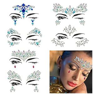 Tattoos Glitter Face Adreters Mulheres tatuagens sexy strass para adesivos de rosto diamantes gem bright tatuo sticker festival maquiagem zs001