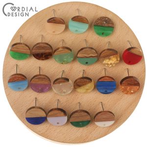 Perline Design cordiale 100pcs 14*14 mm Accessori fai -da -te/legno naturale/orecchini per prigioniera/forma rotonda/reperti di gioielli a mano/gioielli Componenti