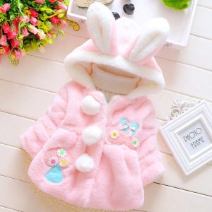 Shirts Infant Newborn Baby Girl Coat Rabbit Coat Baby Girl Children Jacket Hooded Cartoon Baby Coat Children Cotton Jacket Winter Coat