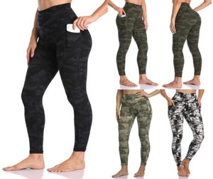 Women039s Yoga Leggings 2020 Ny hög midja sportyogbyxor kamouflageprint leggings Pocket ActiveWear Gym Clothing4275932