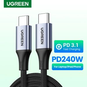 Cabos Ugreen 240W Cabo USB tipo C para iPhone 15 Samsung S23 Linha de alimentação PD3.1 para PS5 Nintendo Switch 5A Supercharge USB C PD Cabo 5A