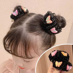 Hårtillbehör 2 datorer/Set Children Cute Animal Cartoon Flower Wig Elastic Hair Bands Baby Girl Soft Scrunchies Rubber Bands Kid Hårtillbehör