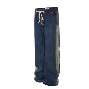 Mäns jeans gjorde extrem lutning elastiska jeans för män y2k mens jeans street bär män lyxiga jeans unisex 240423