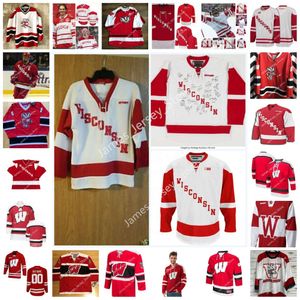 Kob NCAA UW Hockey Jersey 34 Trent Frederic 19 Cameron Hughes 13 Ryan Wagner 10 Jake Linhart 21 Chris Chelios 4 Ryan Suter 19 K'Andre Mille