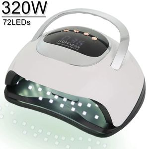 320W Sun X21 Max 72 LEDS UV LED -nagellampa för Gel Polish Professional Dryer Light with Timer Auto Sensor Art Tool 240415